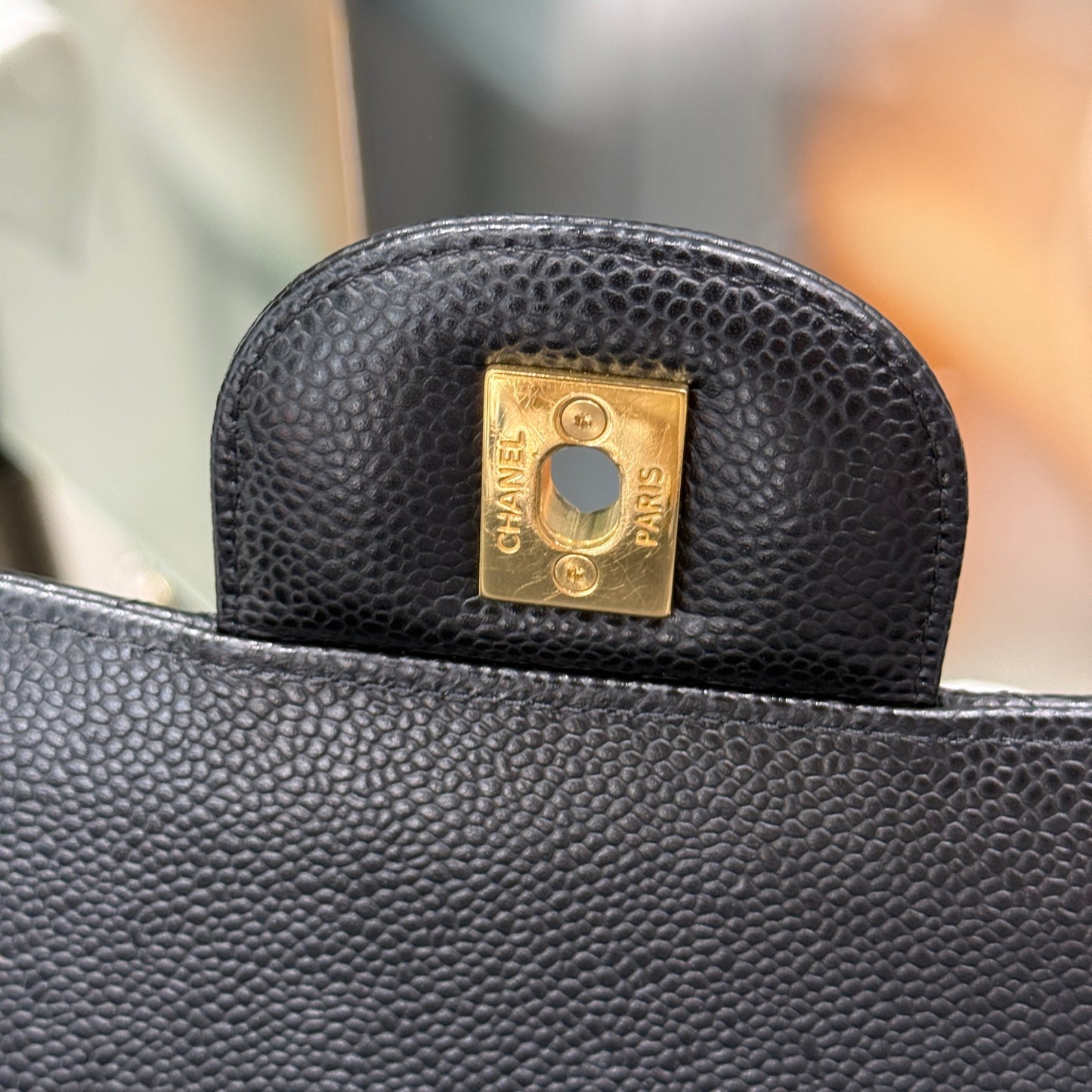 CHANEL Caviar Leather Jumbo Double Flap