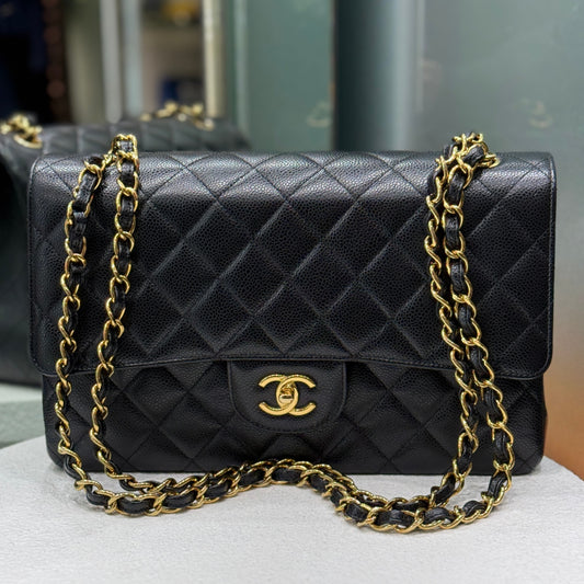 CHANEL Caviar Leather Jumbo Double Flap