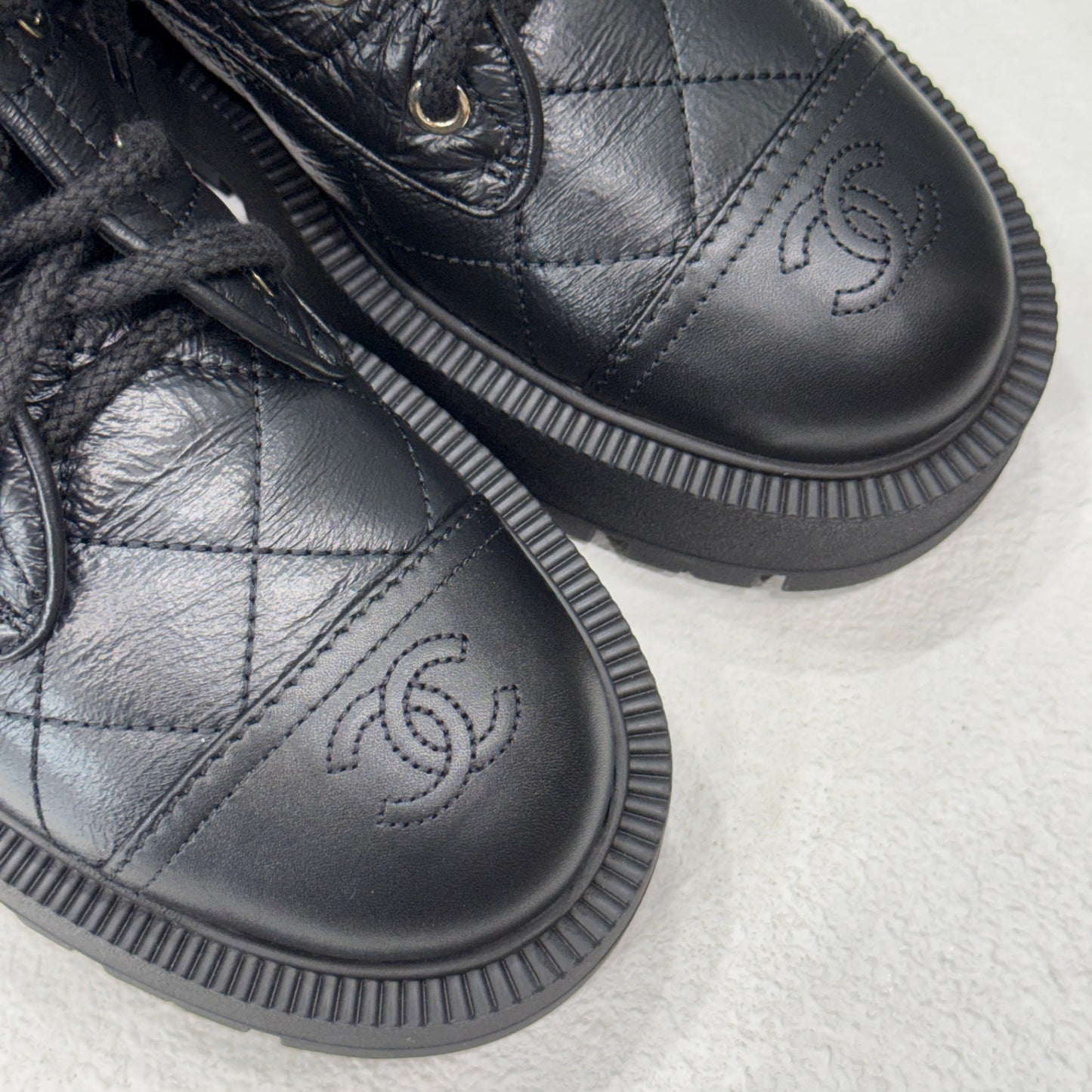 CHANEL Combat Boots Sz 38