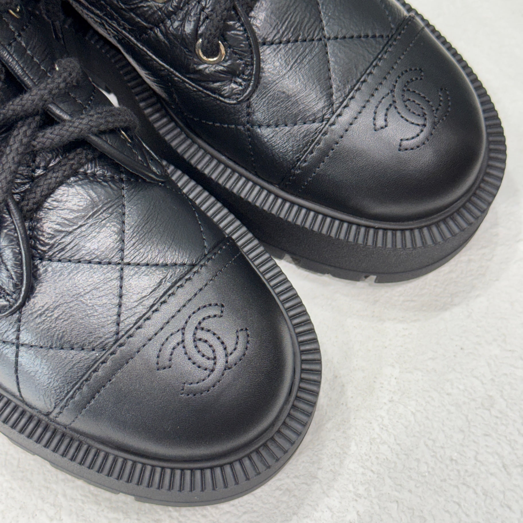 CHANEL Combat Boots Sz 38