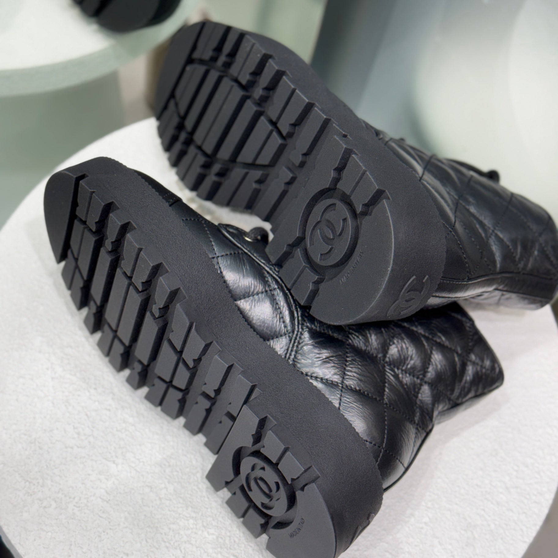 CHANEL Combat Boots Sz 38
