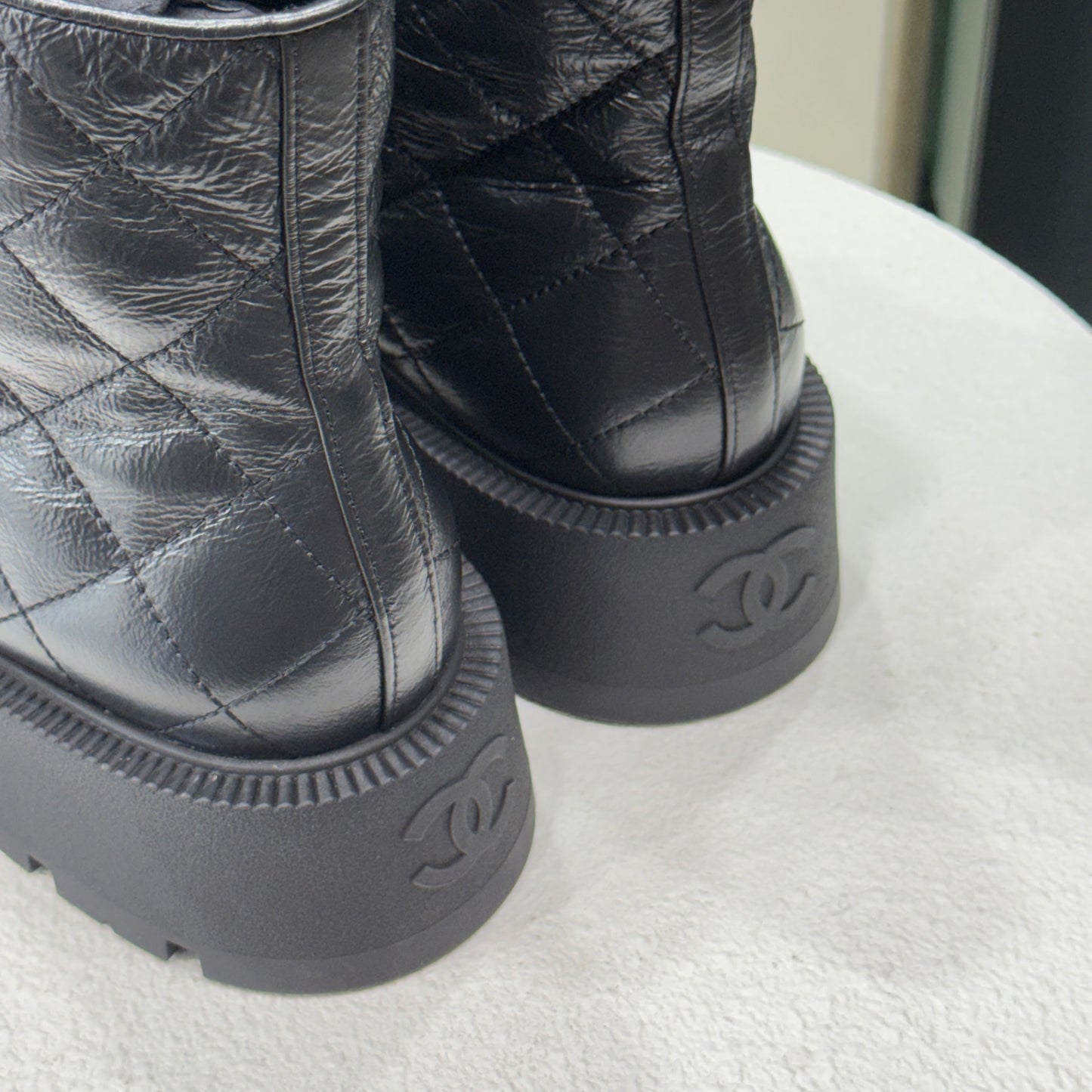 CHANEL Combat Boots Sz 38