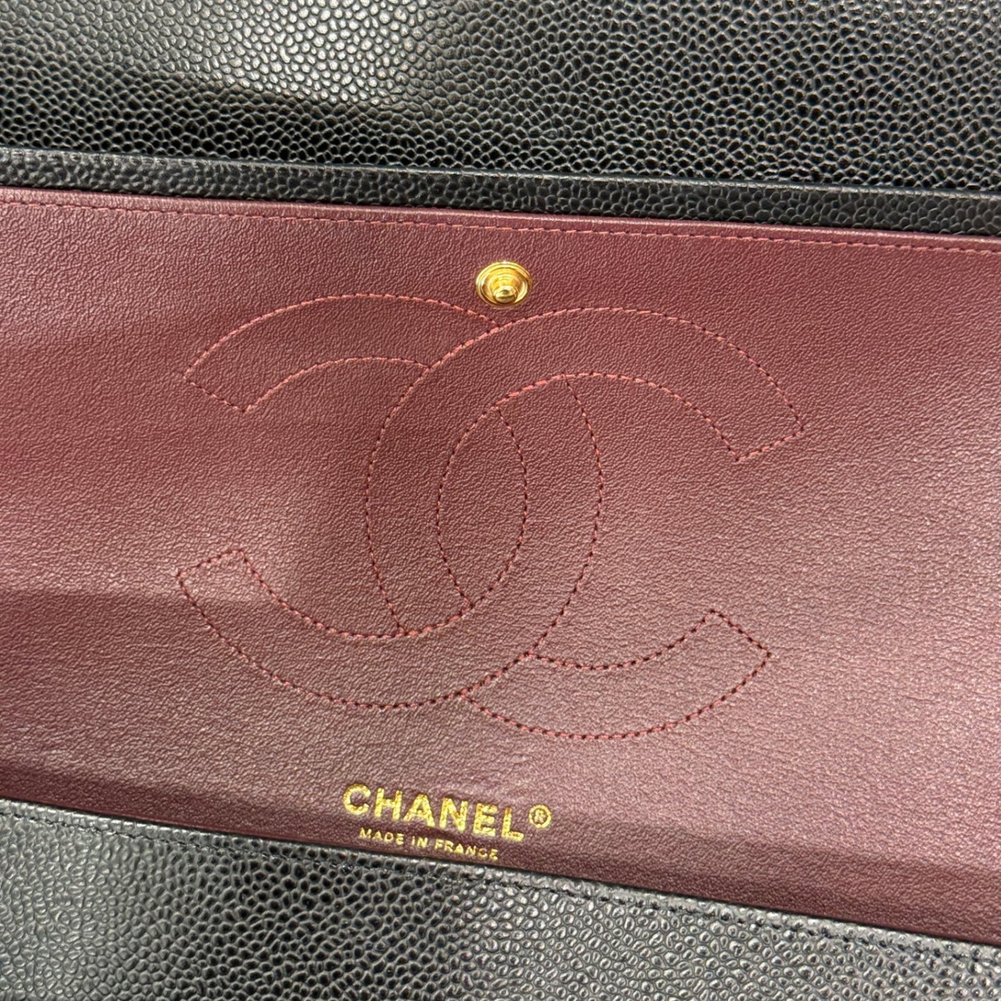 CHANEL Caviar Leather Jumbo Double Flap