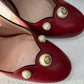 GUCCI Red Leather Pumps Sz 37.5 (B)