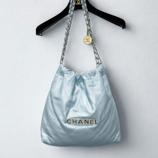CHANEL 22 Small - Soft Blue Quilted Leather