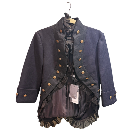 ALEXANDER MCQUEEN Military Frill Cropped Jacket Size 42