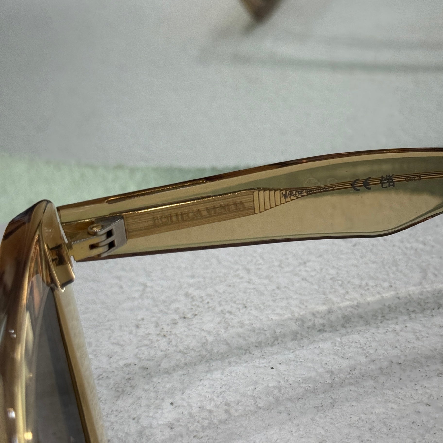 BOTTEGA VENETA Gold Transparent Cat Eye Sunglasses