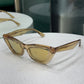 BOTTEGA VENETA Gold Transparent Cat Eye Sunglasses