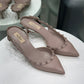 VALENTINO Blush Stud Slingback Heels Size 38