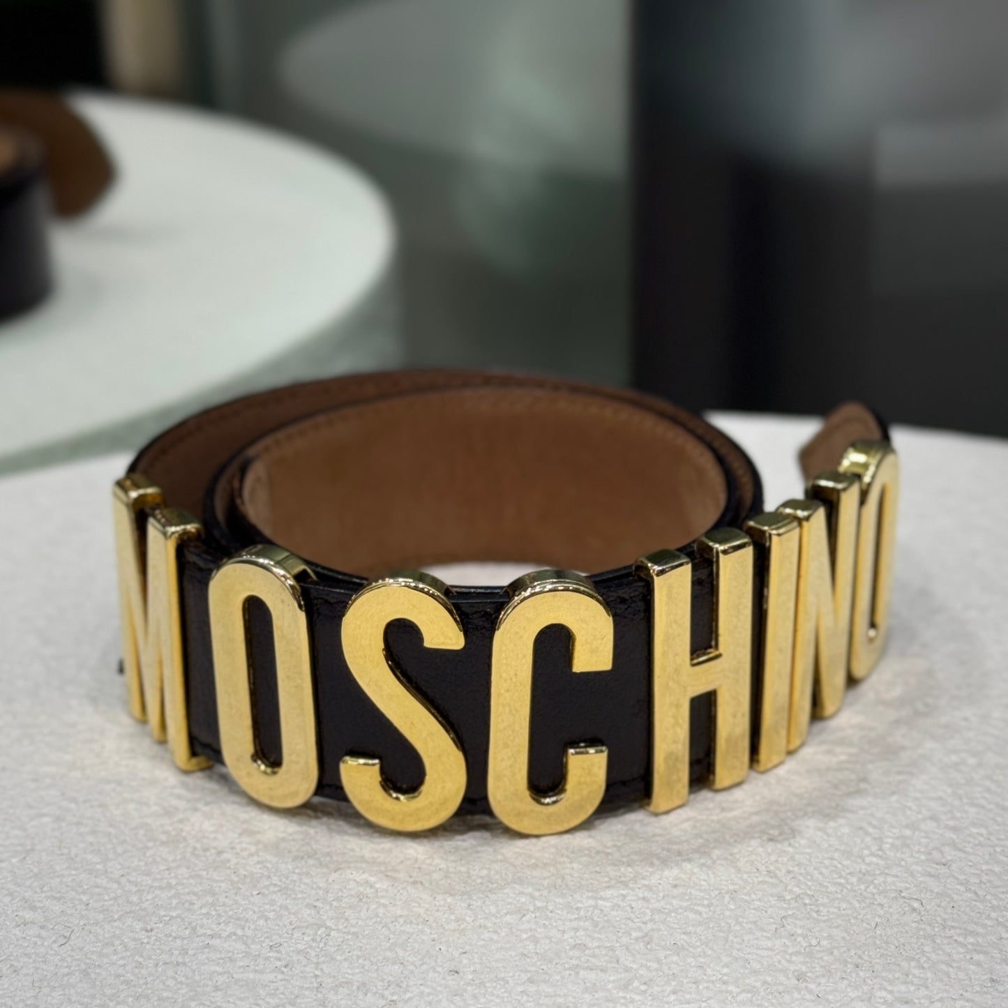 MOSCHINO Gold Detail Belt Sz 38