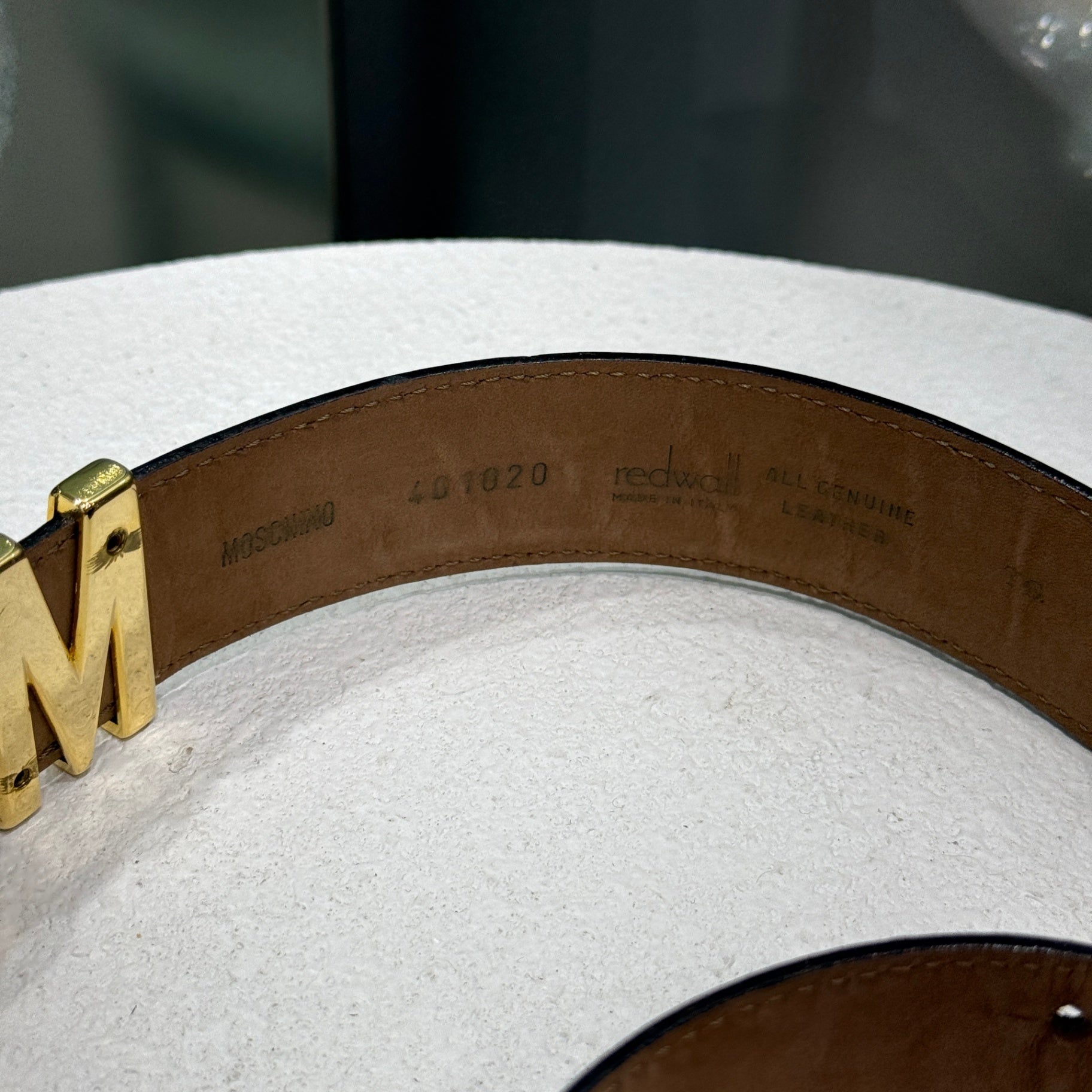 MOSCHINO Gold Detail Belt Sz 38