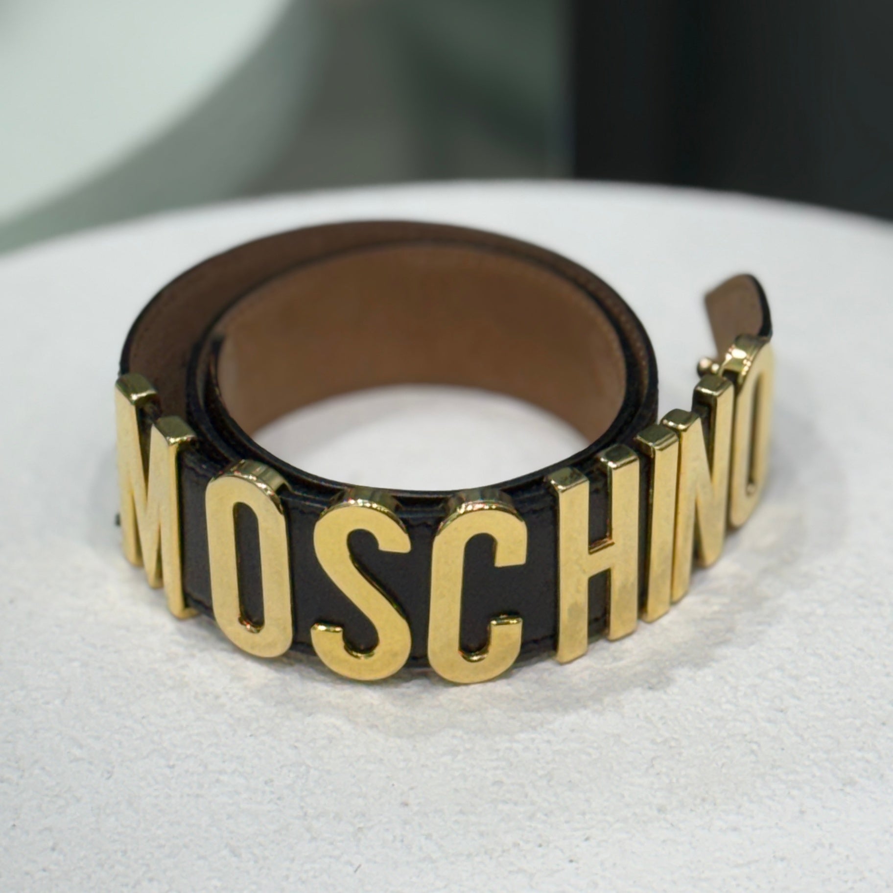 MOSCHINO Gold Detail Belt Sz 38