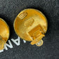 CHANEL Vintage CC Quilted Gold Clip Earrings