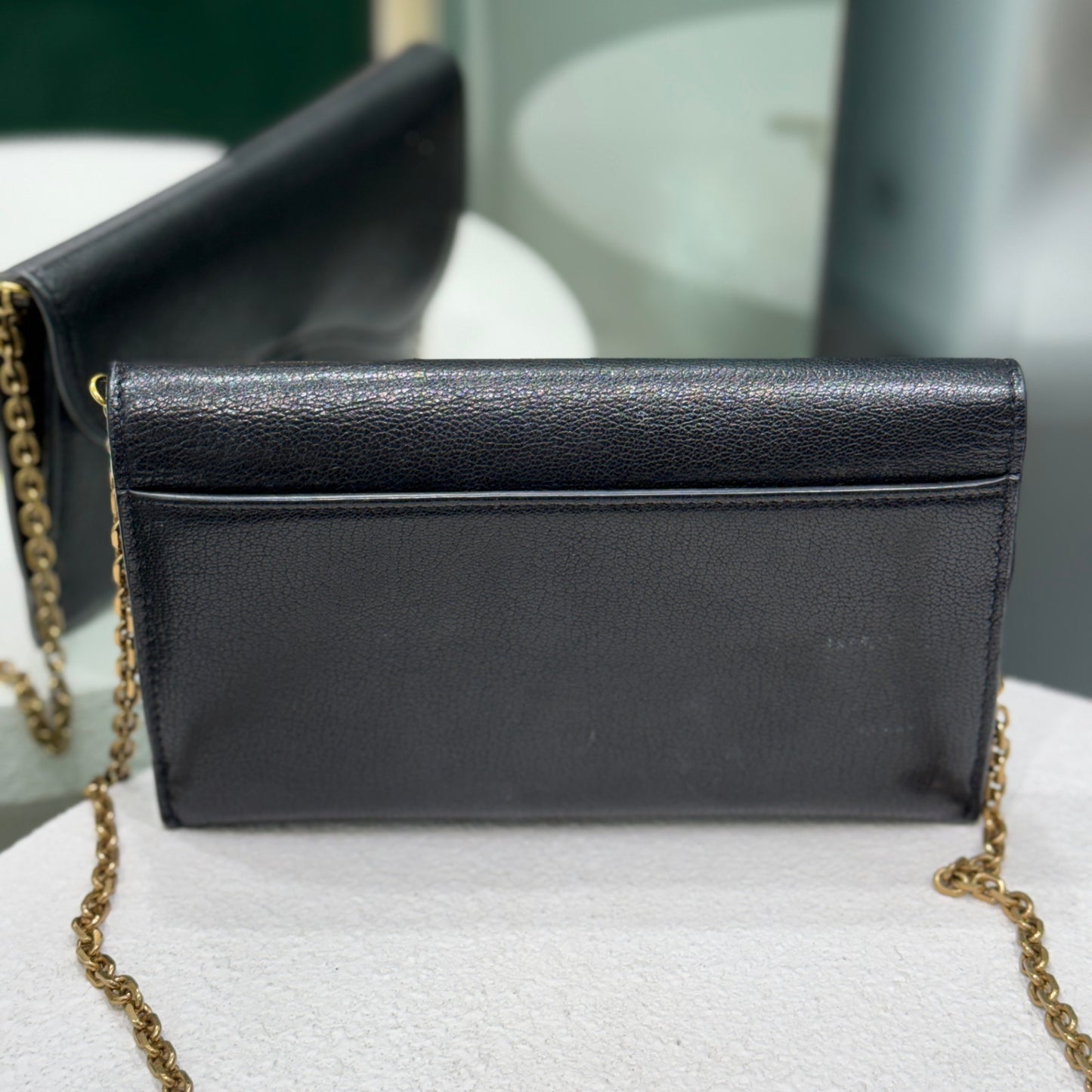 DIOR Saddle Wallet with Chain - Black