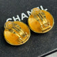 CHANEL Vintage CC Quilted Gold Clip Earrings
