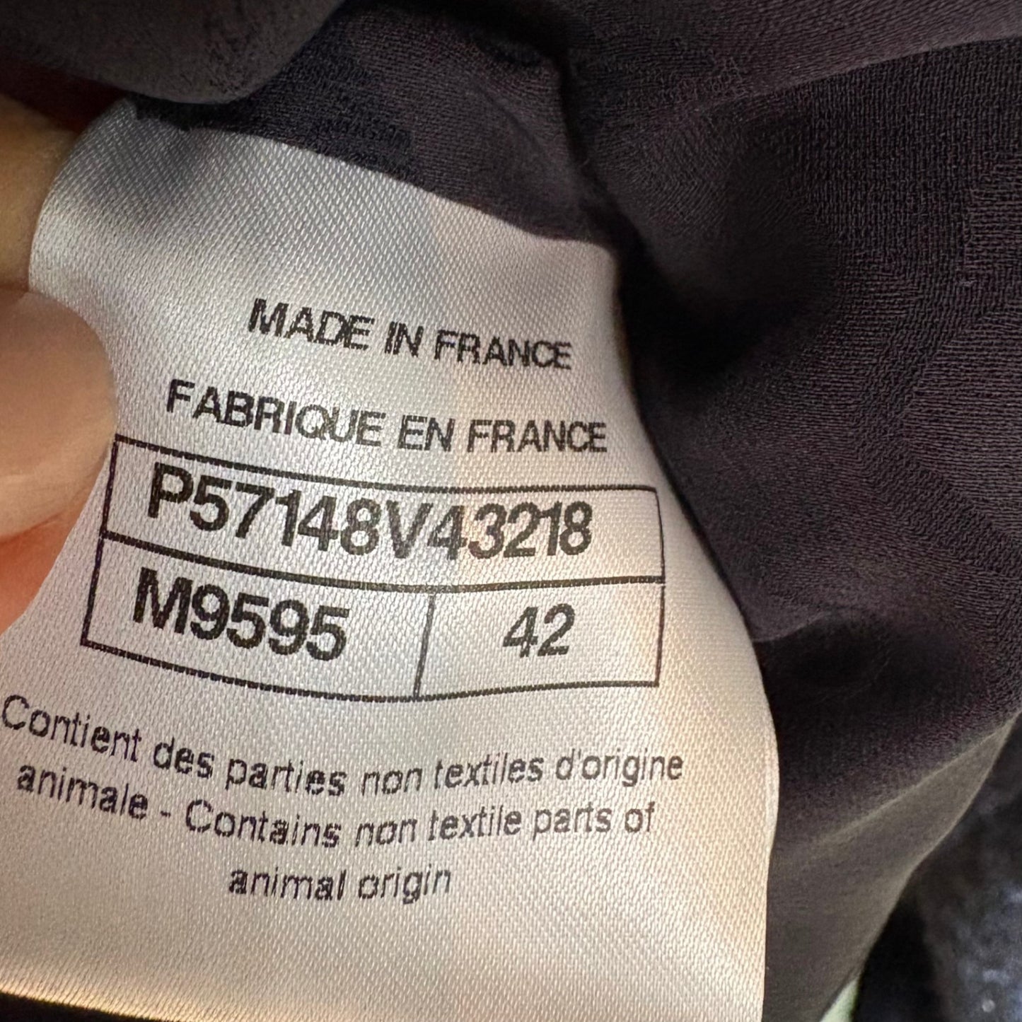 CHANEL Navy CC Buckle Wool Jacket Sz 42