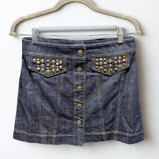 LOUIS VUITTON Denim Mini Skirt Sz 38