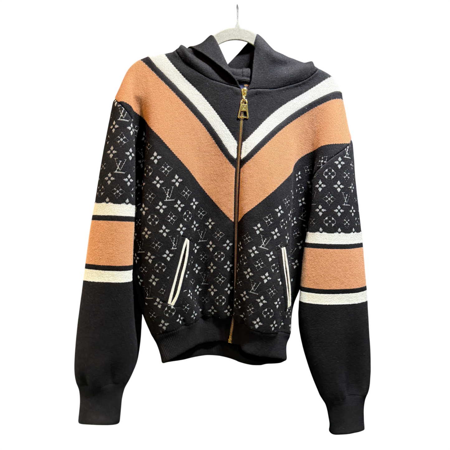 LOUIS VUITTON Monogram Wool Cashmere Knit Set Sz M