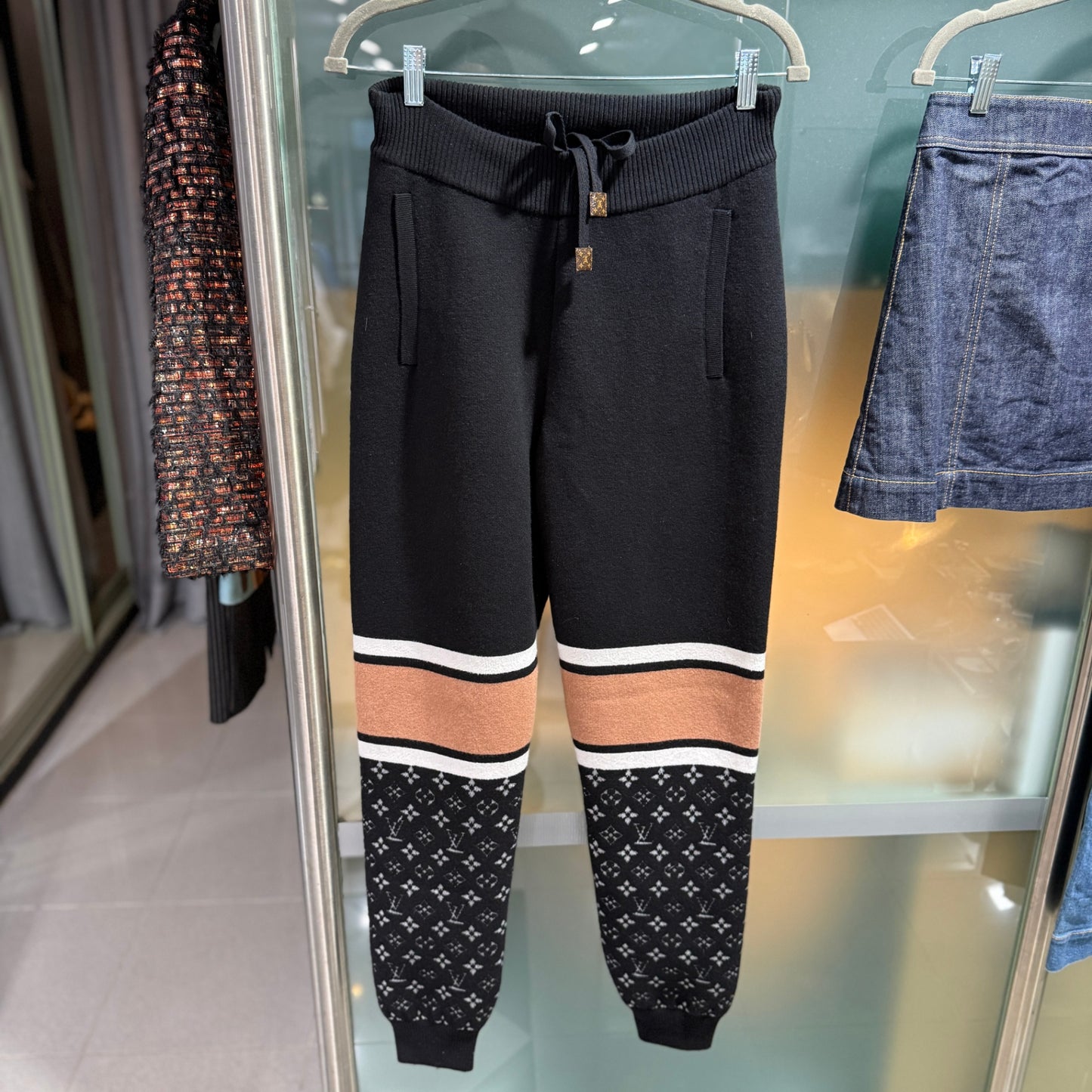 LOUIS VUITTON Monogram Wool Cashmere Knit Set Sz M