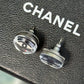 CHANEL 2007 Mirror CC Silver Stud Earrings