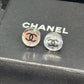 CHANEL 2007 Mirror CC Silver Stud Earrings