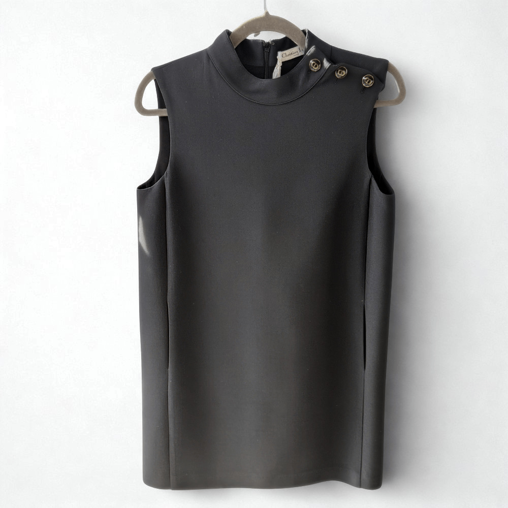 DIOR 30 Montaigne Black Mini Dress Sz 40