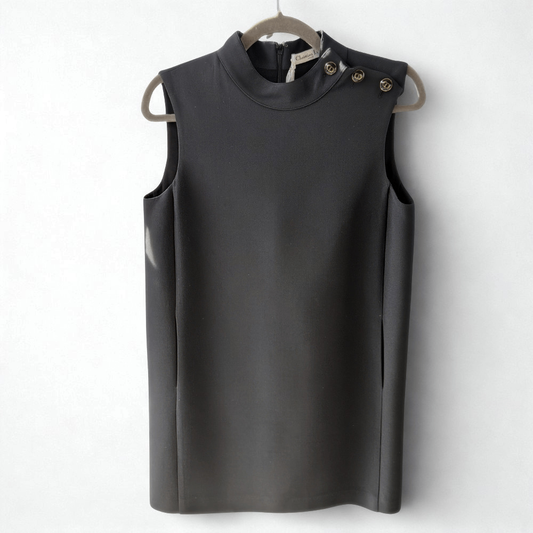 DIOR 30 Montaigne Black Mini Dress Sz 40