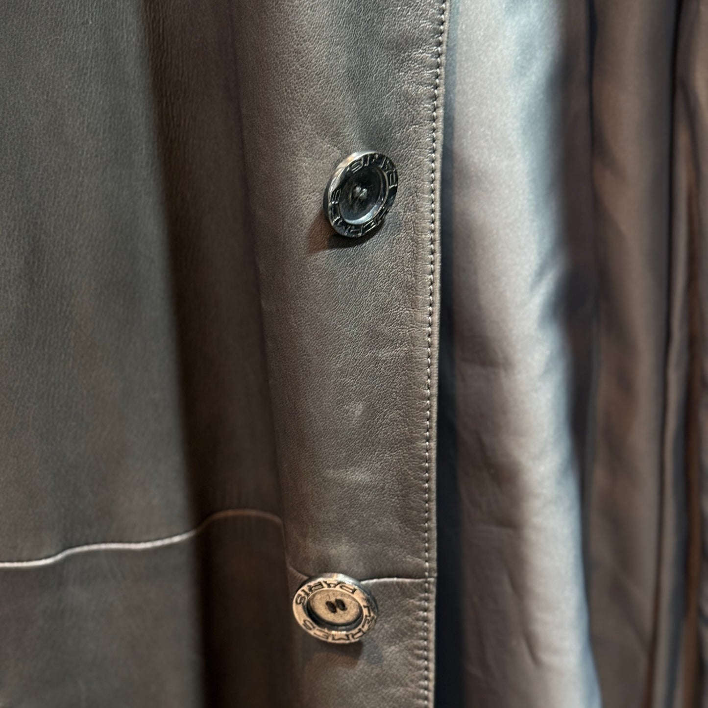 HERMES Vintage Leather Trench