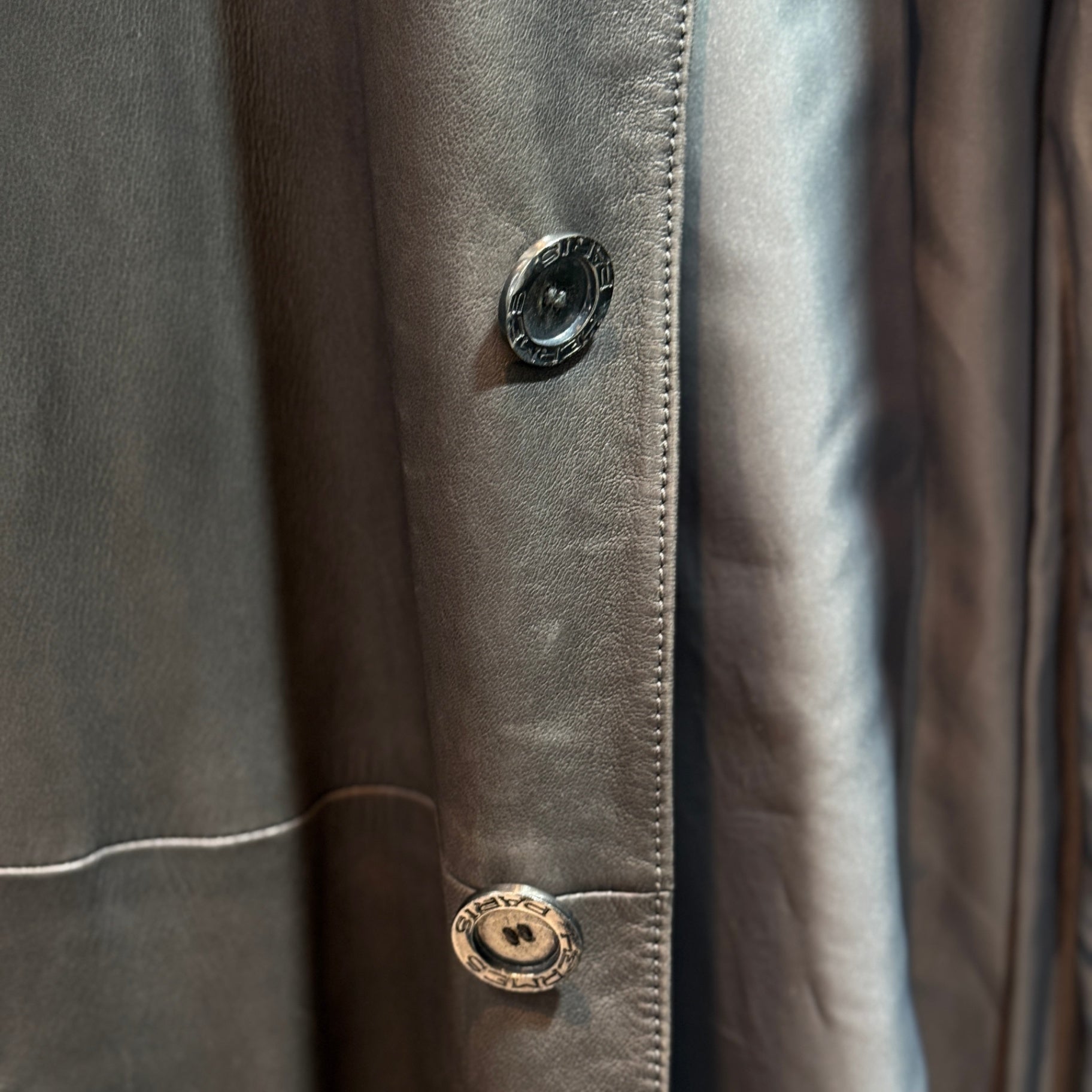 HERMES Vintage Leather Trench