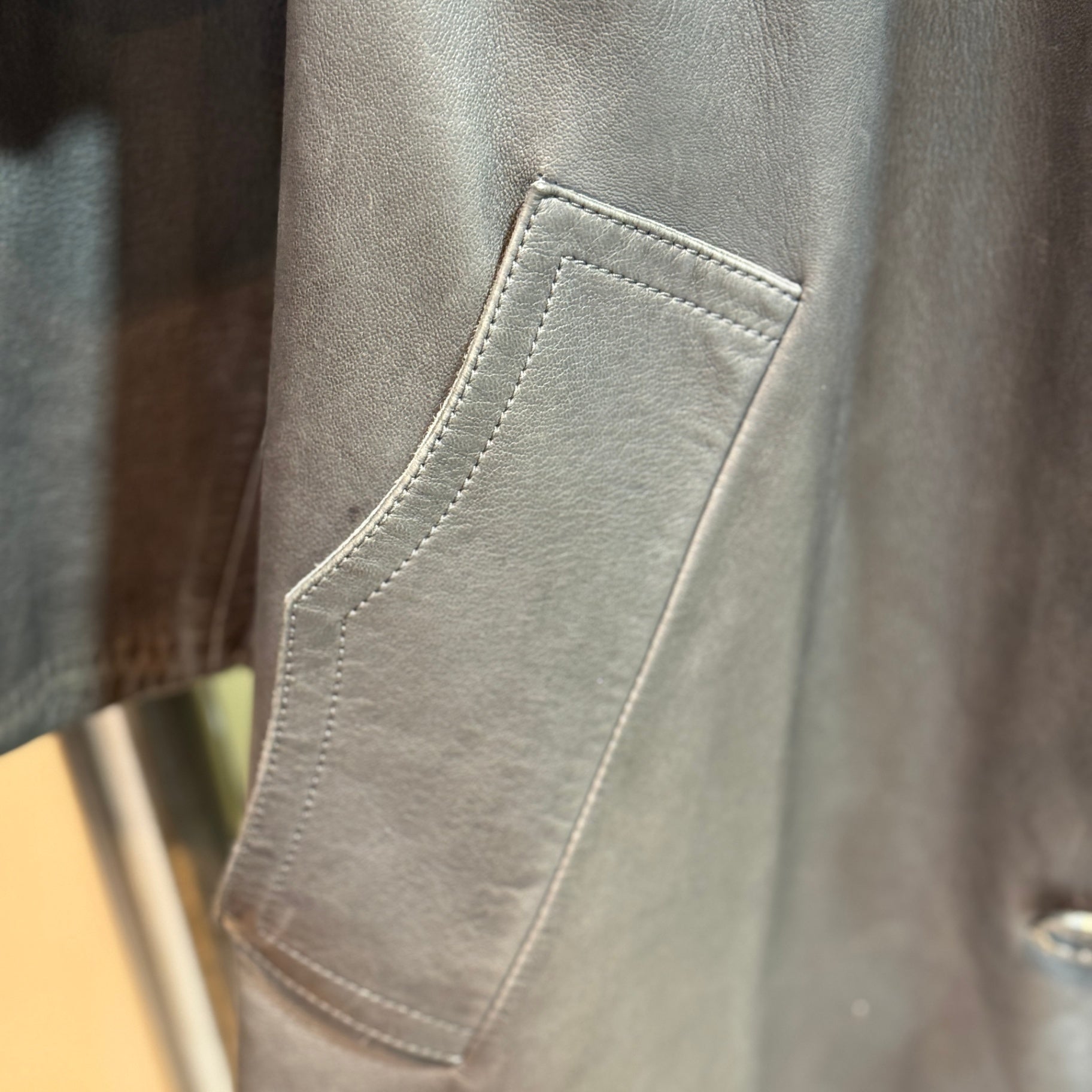 HERMES Vintage Leather Trench