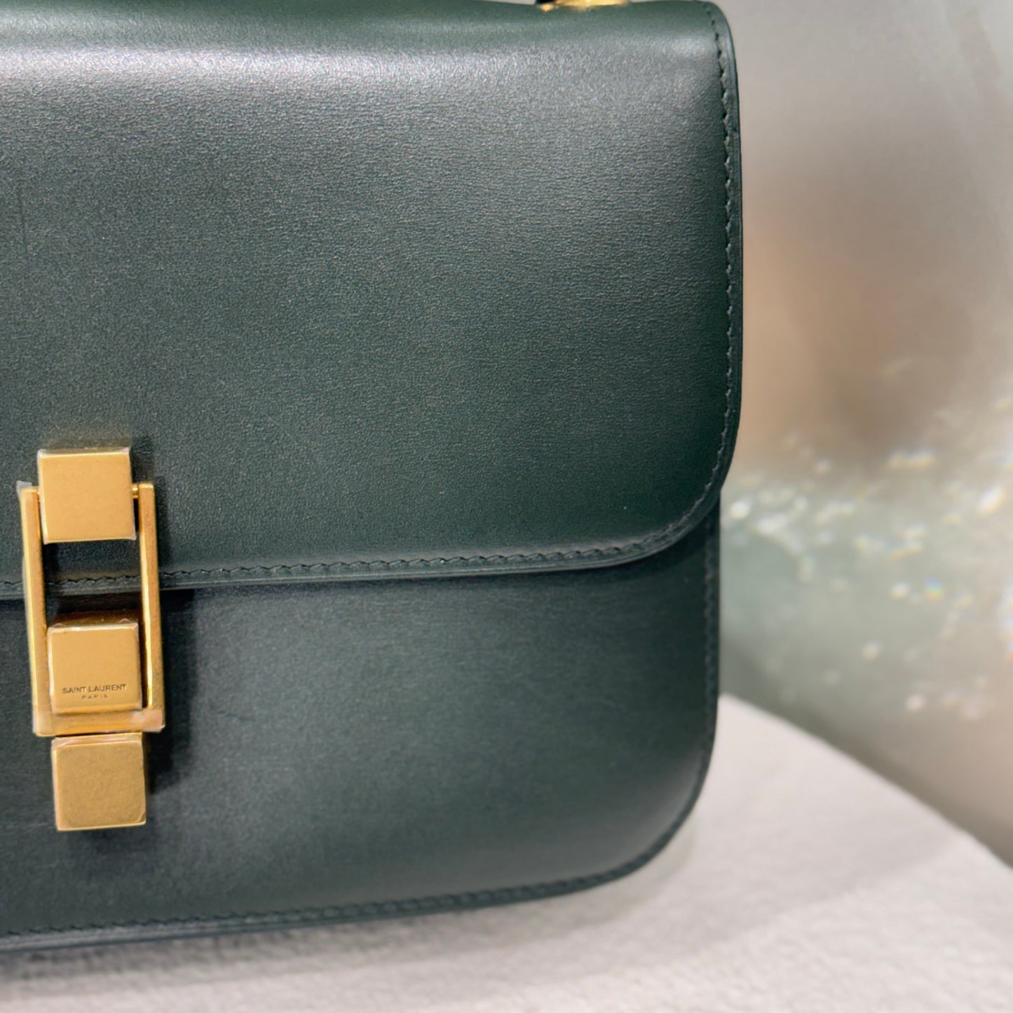 SAINT LAURENT Le Carré Shoulder Bag Green