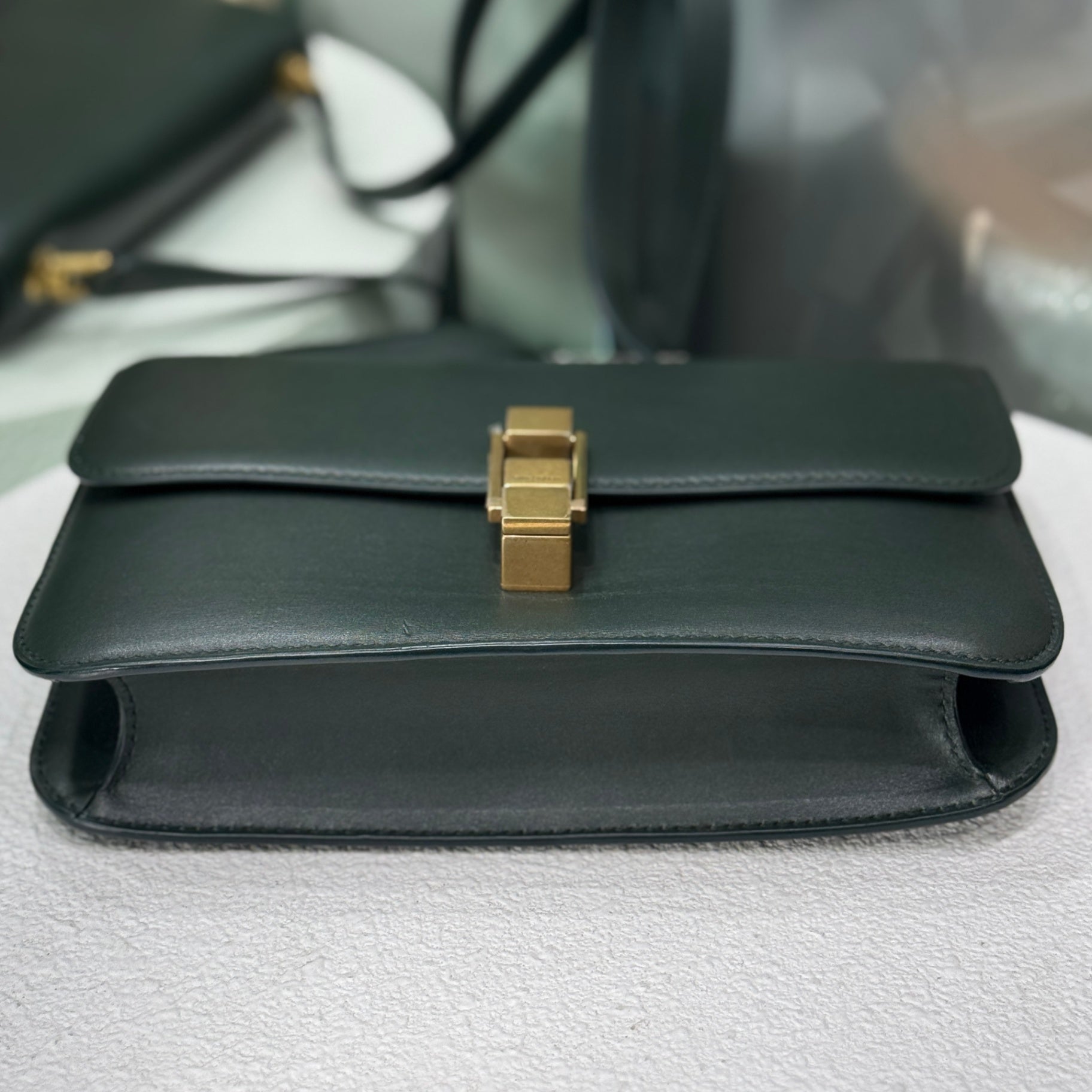 SAINT LAURENT Le Carré Shoulder Bag Green