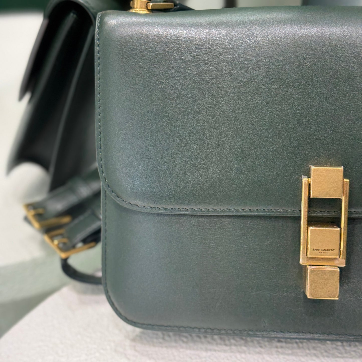 SAINT LAURENT Le Carré Shoulder Bag Green