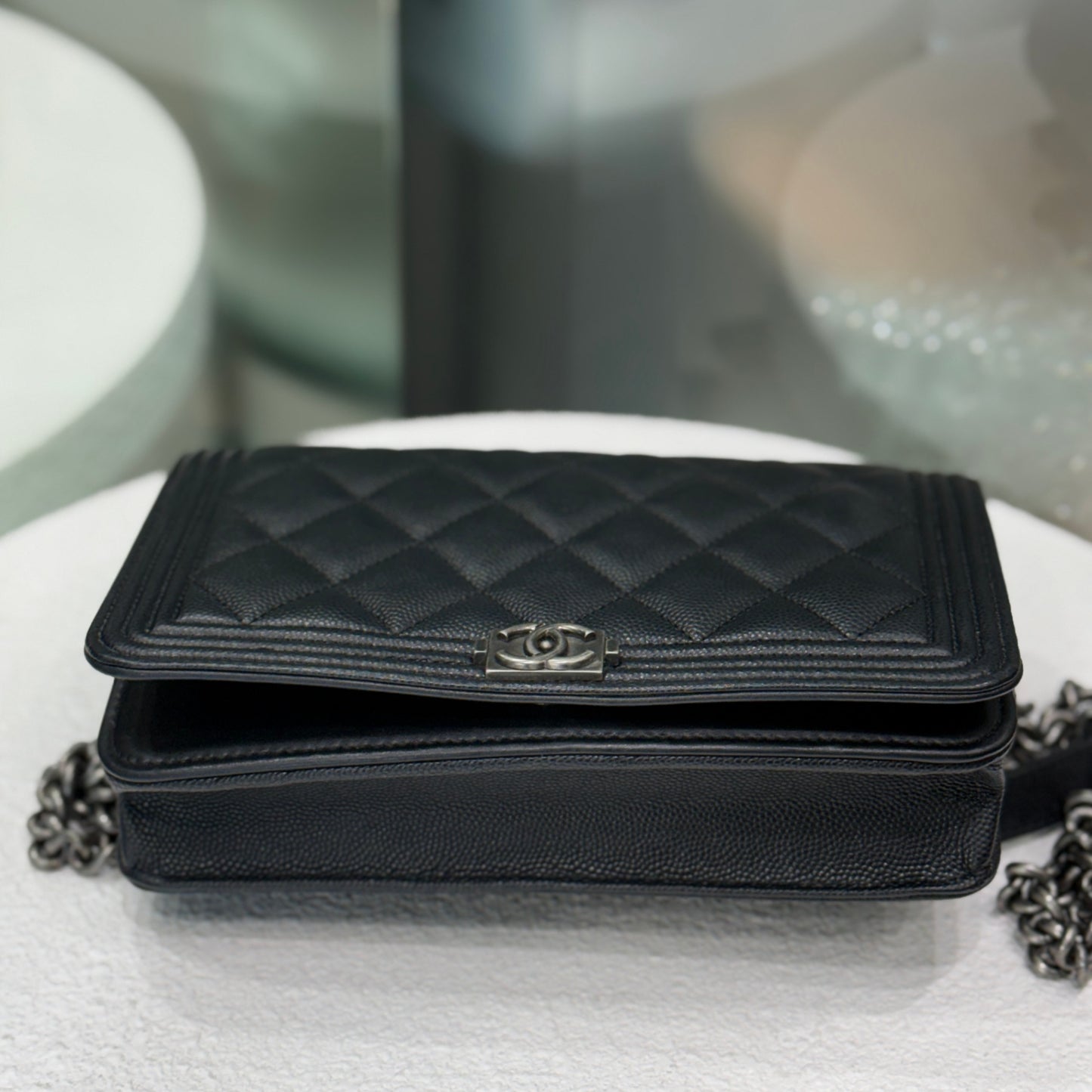 CHANEL Boy WOC Caviar Crossbody Black