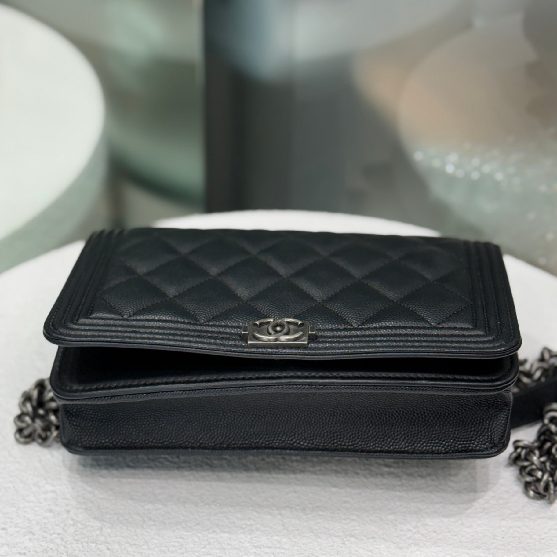 CHANEL Boy WOC Caviar Crossbody Black