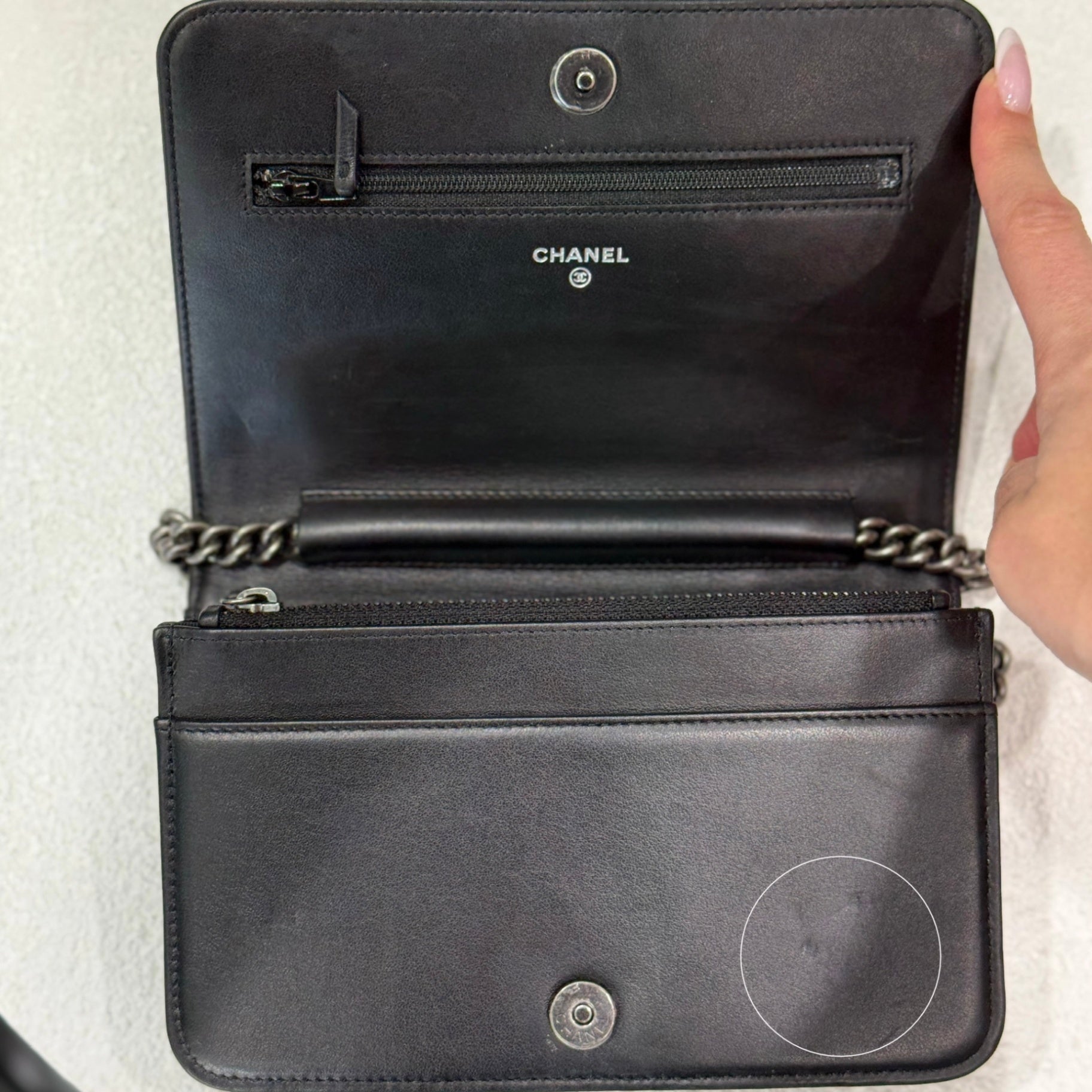 CHANEL Boy WOC Caviar Crossbody Black