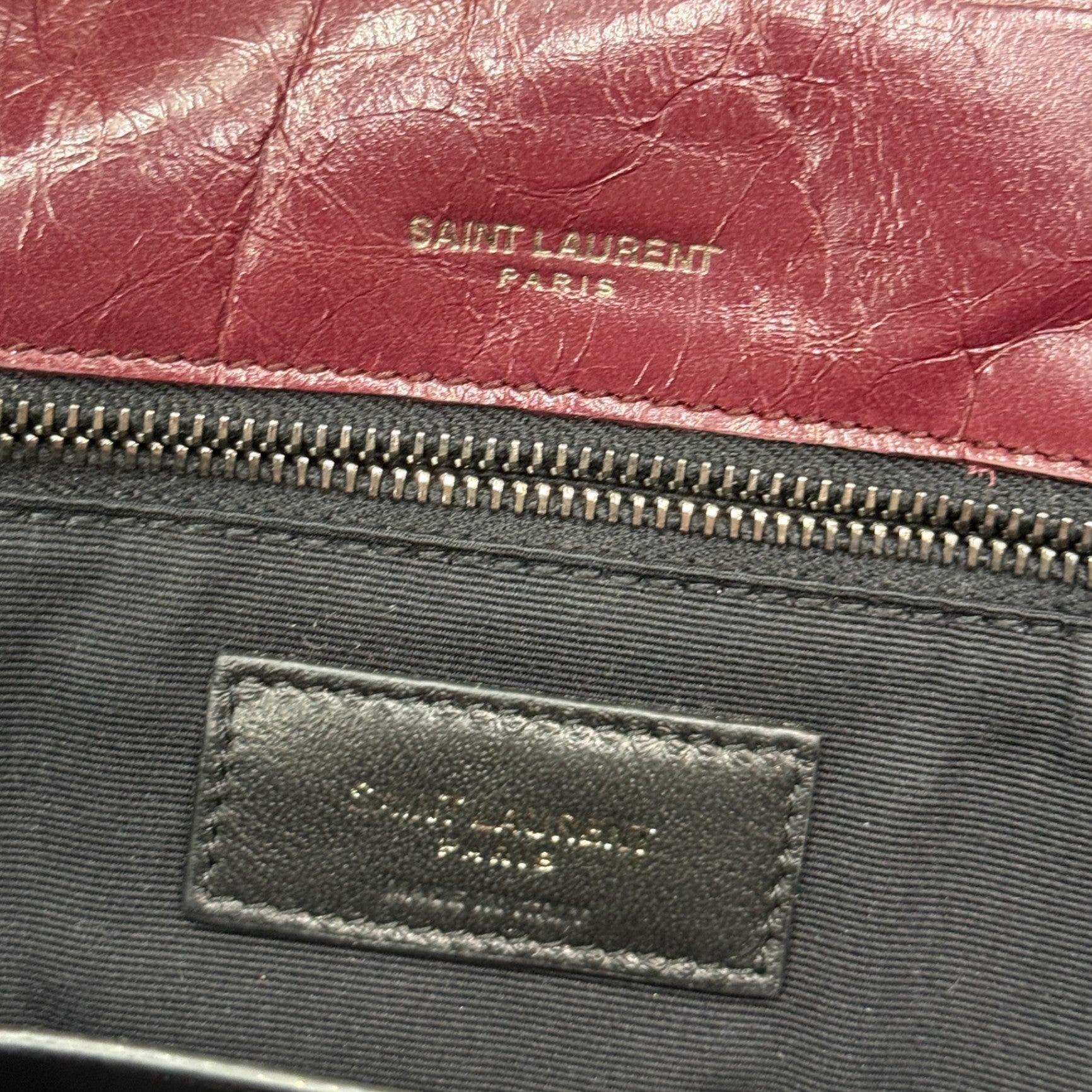 SAINT LAURENT Niki Crossbody Bag Bordeaux