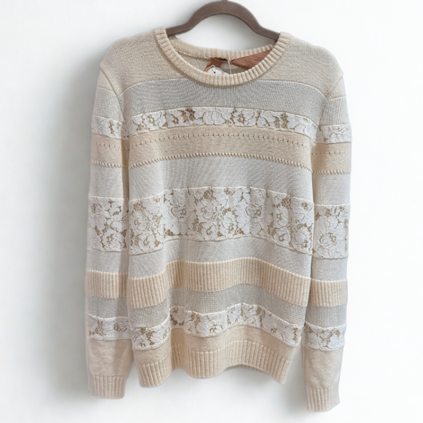 No: 21 Cream lace knit