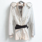 PRADA Creme Coat With Fur Line Hood Sz S