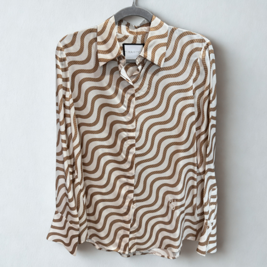 YAITTE Beige pattern shirt size XS