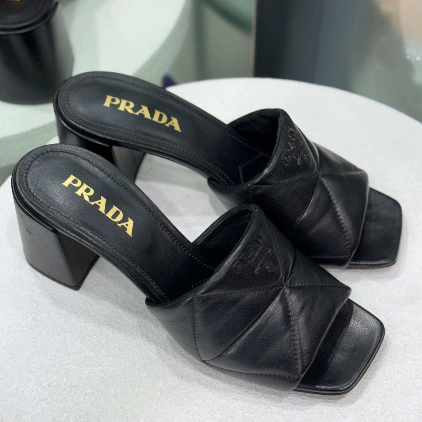 PRADA Padded Mules Sz 39