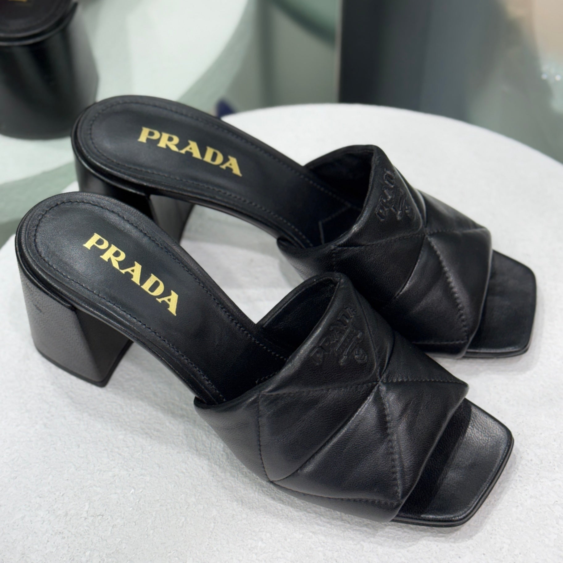 PRADA Padded Mules Sz 39
