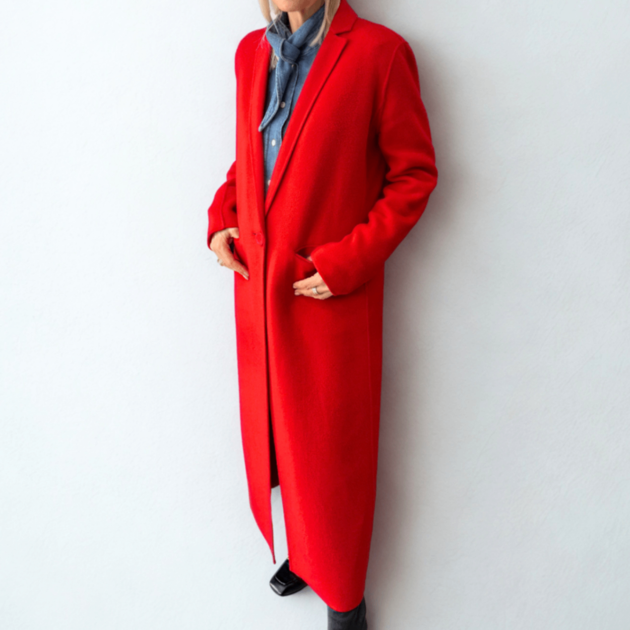 MAJE Red Wool Coat Sz 38