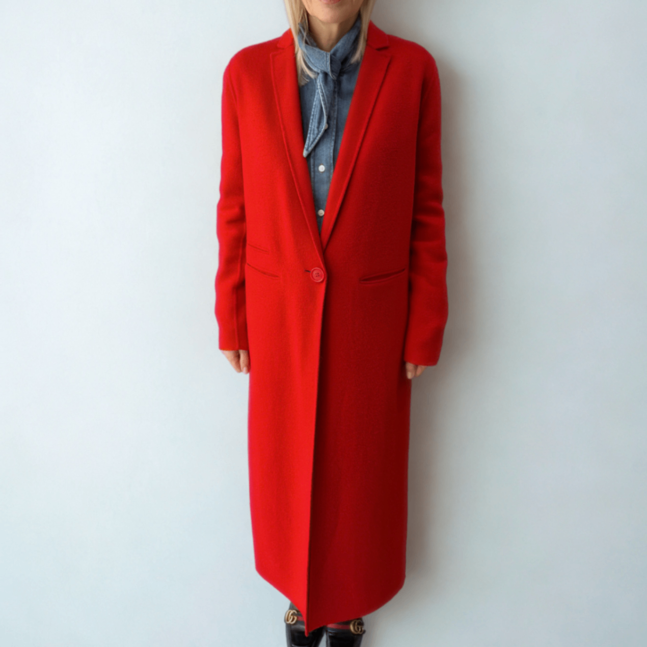 MAJE Red Wool Coat Sz 38