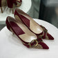 DIOR Vintage Monogram Burgundy Suede Heels Sz 36 