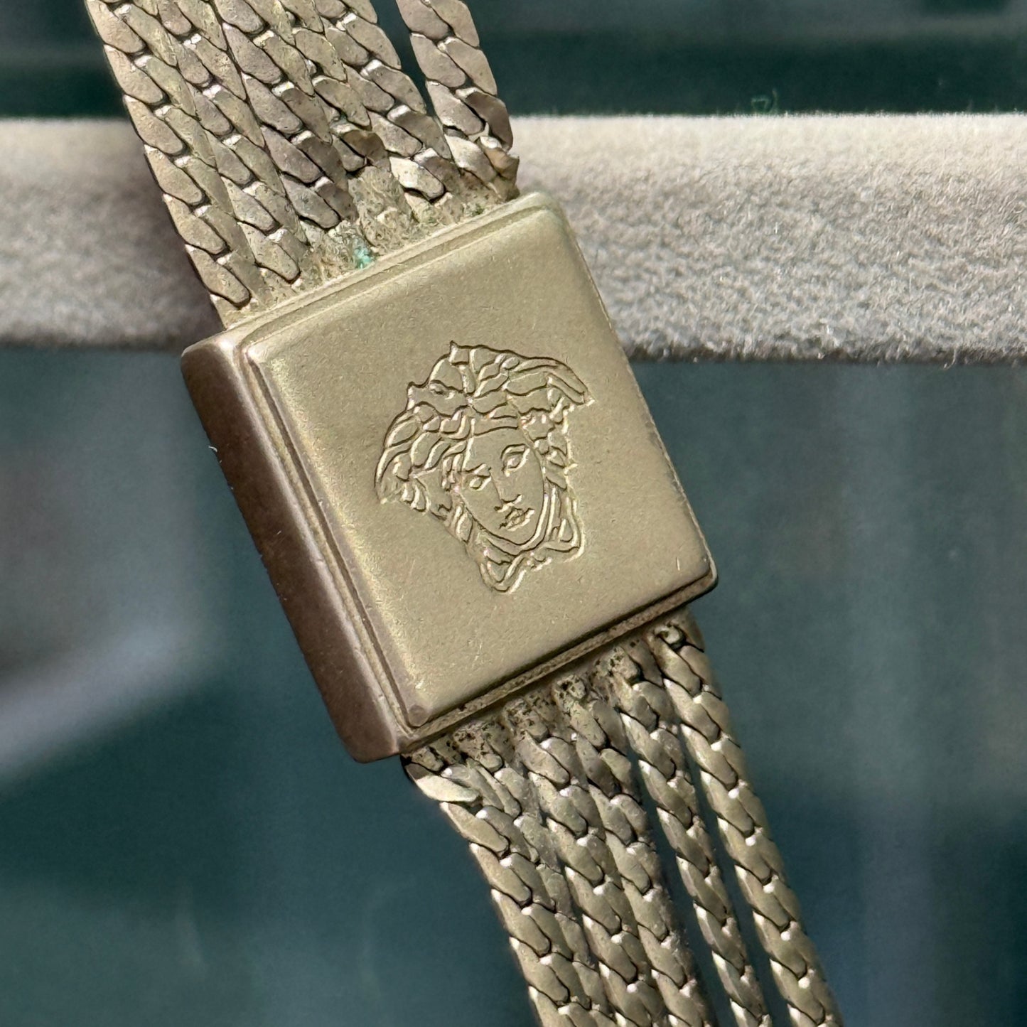 VERSACE Vintage Black Silver Chain Bag