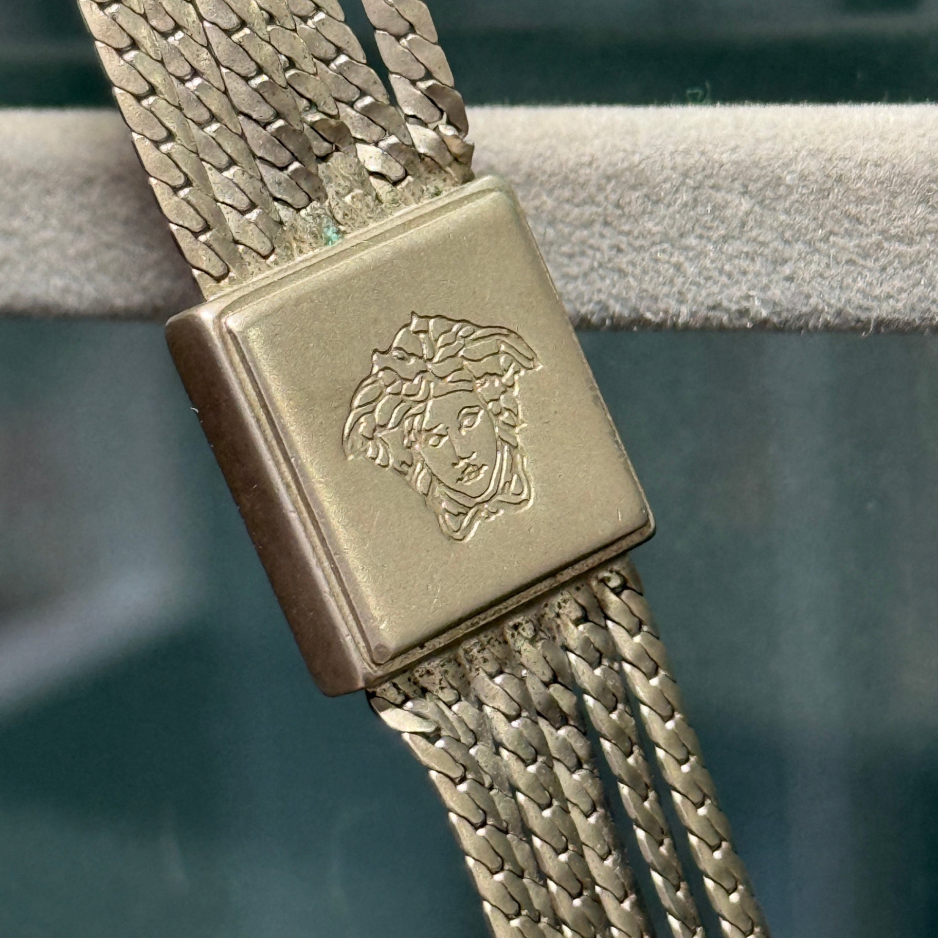 VERSACE Vintage Black Silver Chain Bag