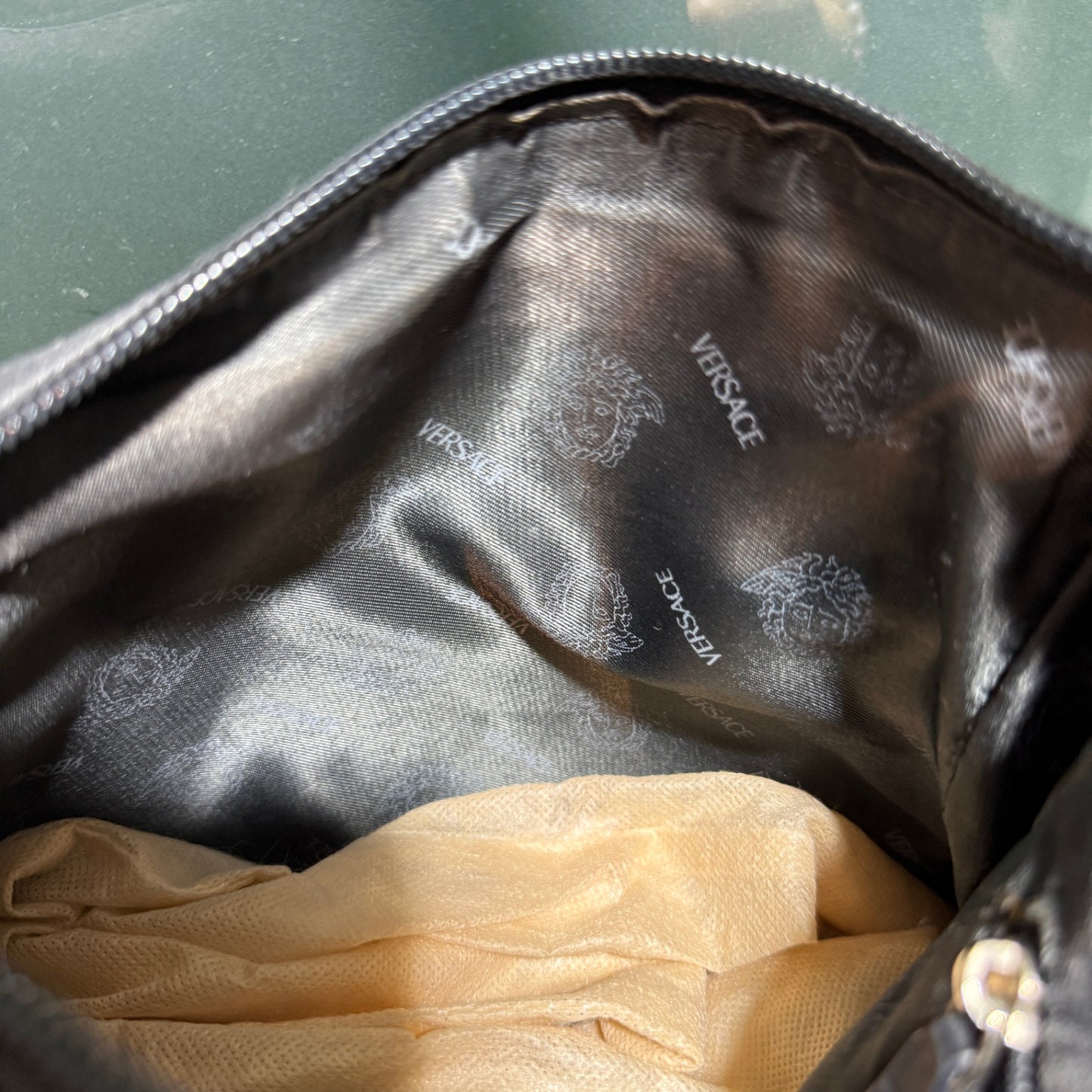 VERSACE Vintage Black Silver Chain Bag