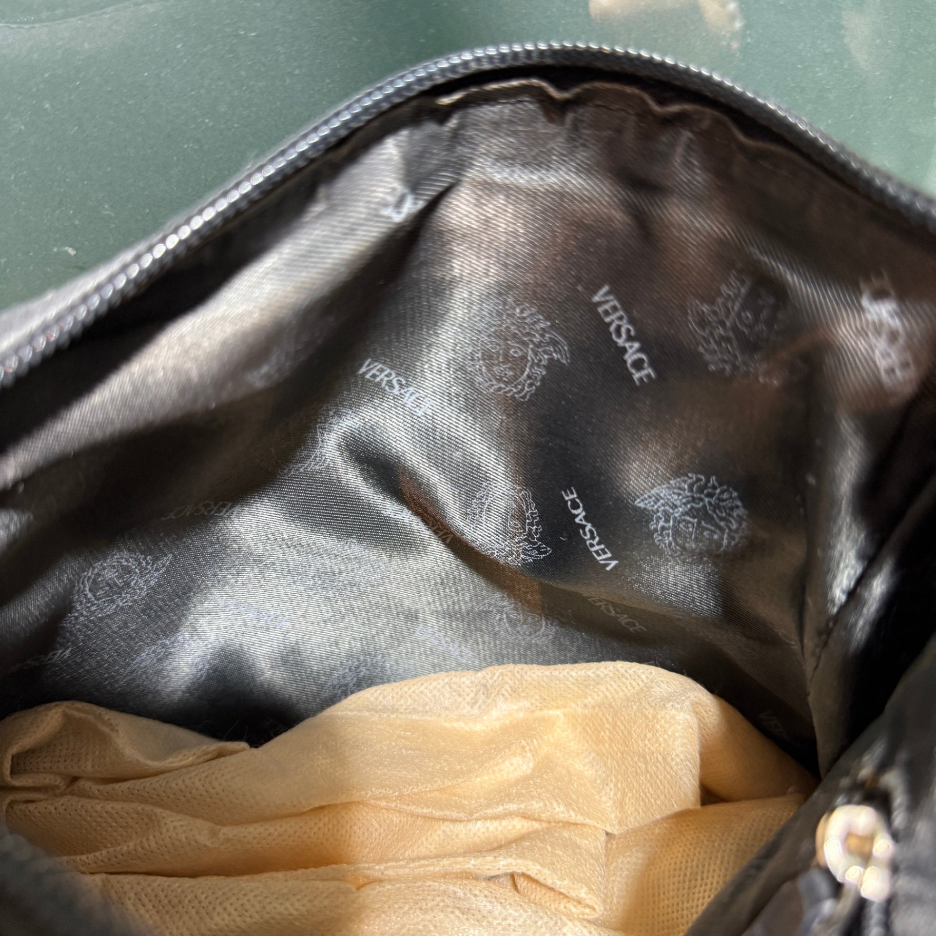 VERSACE Vintage Black Silver Chain Bag