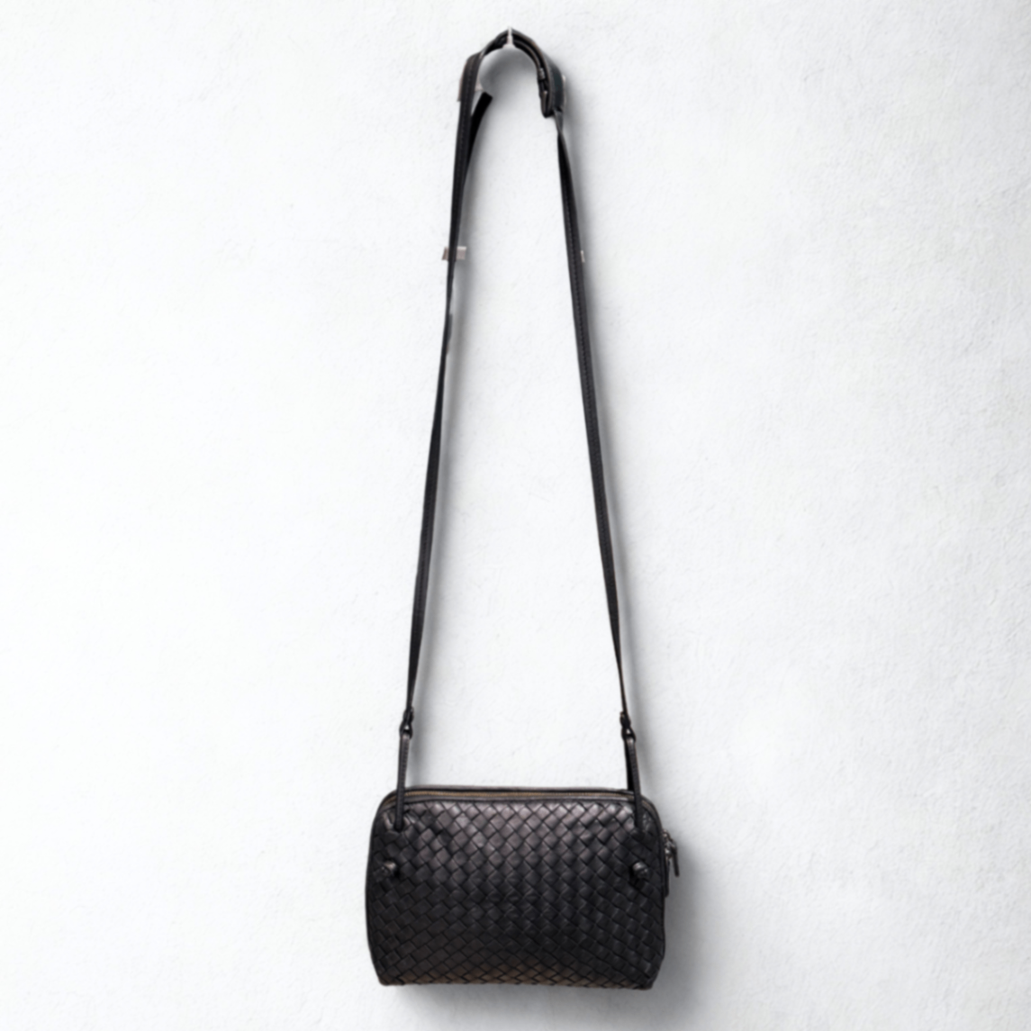 BOTTEGA VENETA Black Intrecciato Crossbody Bag